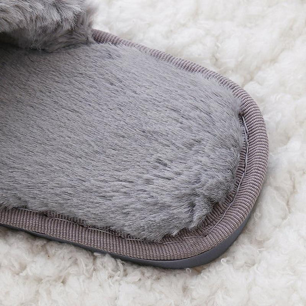 FAUX FUR INDOOR CROSSBAND SLIPPERS