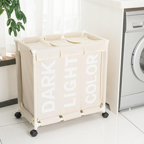 LAUNDRY BASKET ORGANIZER WITH WHEELS