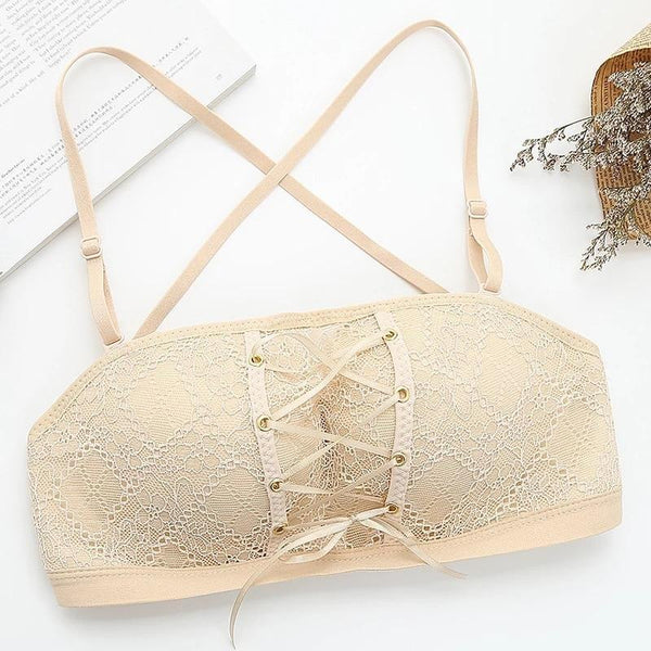 LACE STRAPLESS BANDEAU BRA