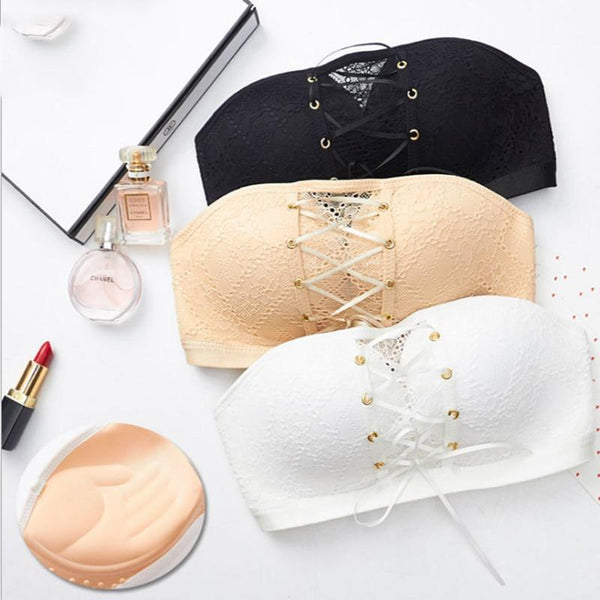 LACE STRAPLESS BANDEAU BRA