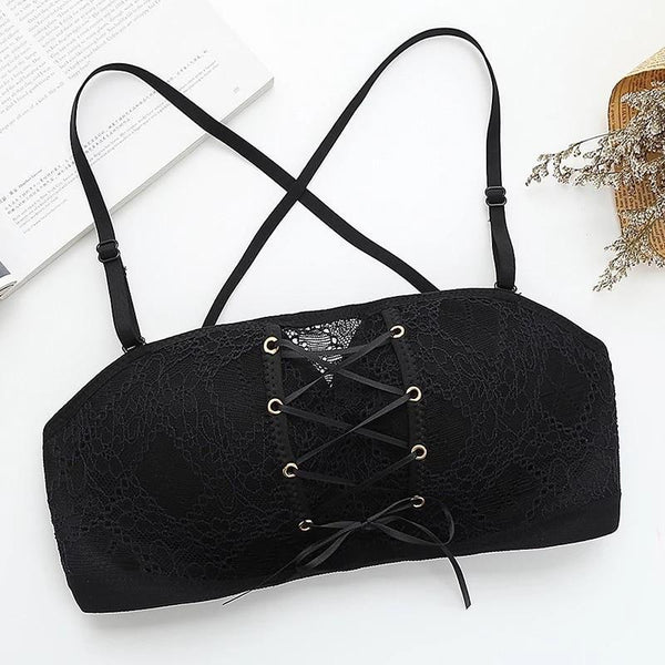 LACE STRAPLESS BANDEAU BRA