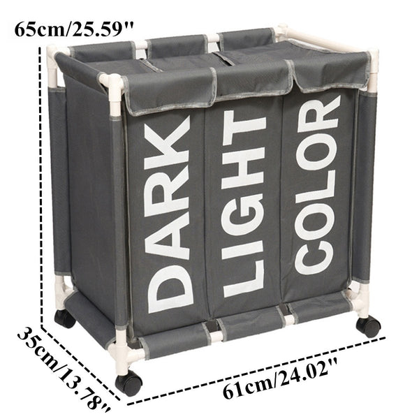 LAUNDRY BASKET ORGANIZER WITH WHEELS