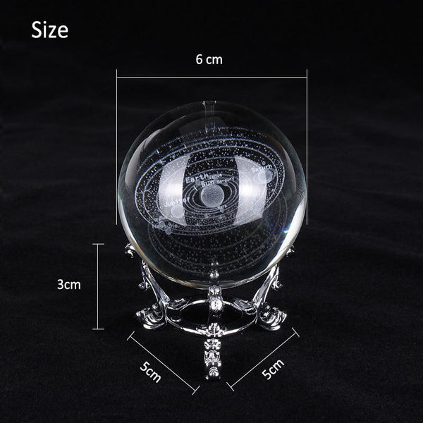 Engraved Galactic Solar System Crystal Ball Lamp