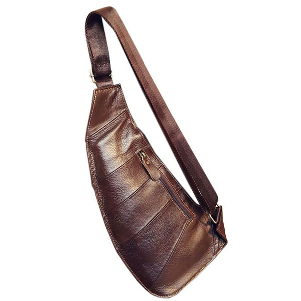 Genuine Leather Cowhide Vintage Sling Chest Bag