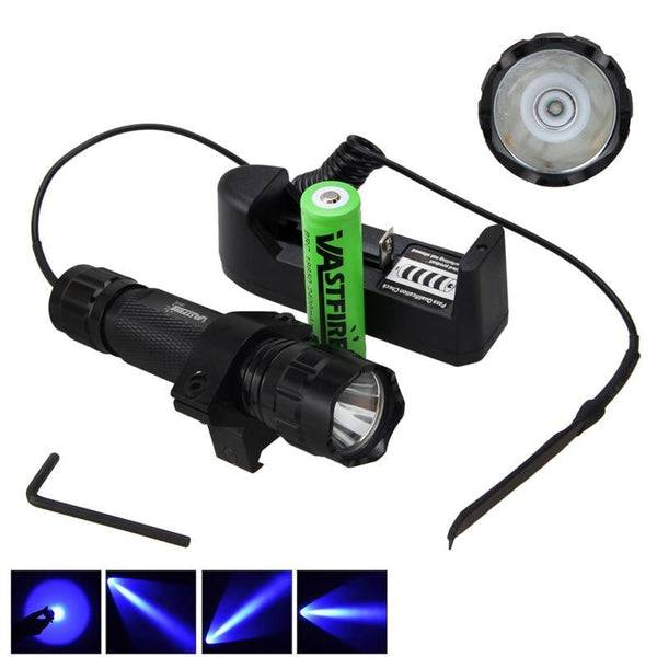 Led Tactical Flashlight+Optional Rechargeable 18650 Battery & Charger