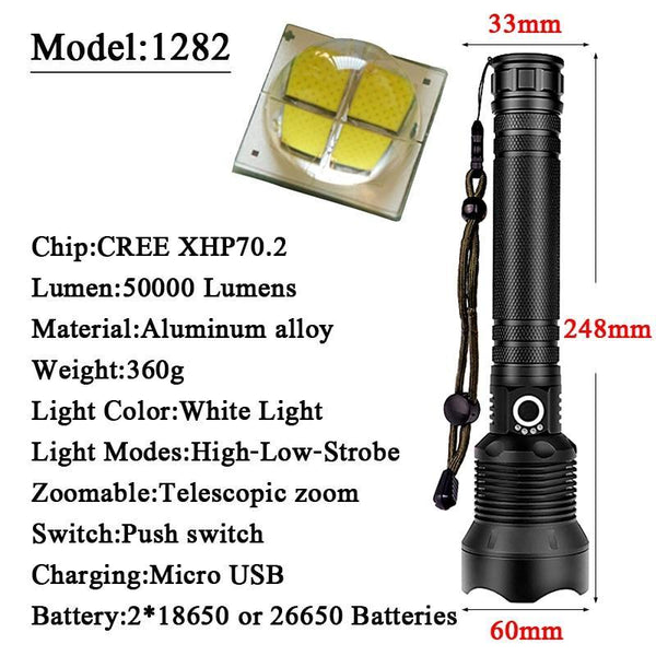 High Power 5000lm Tactical LED Flashlight