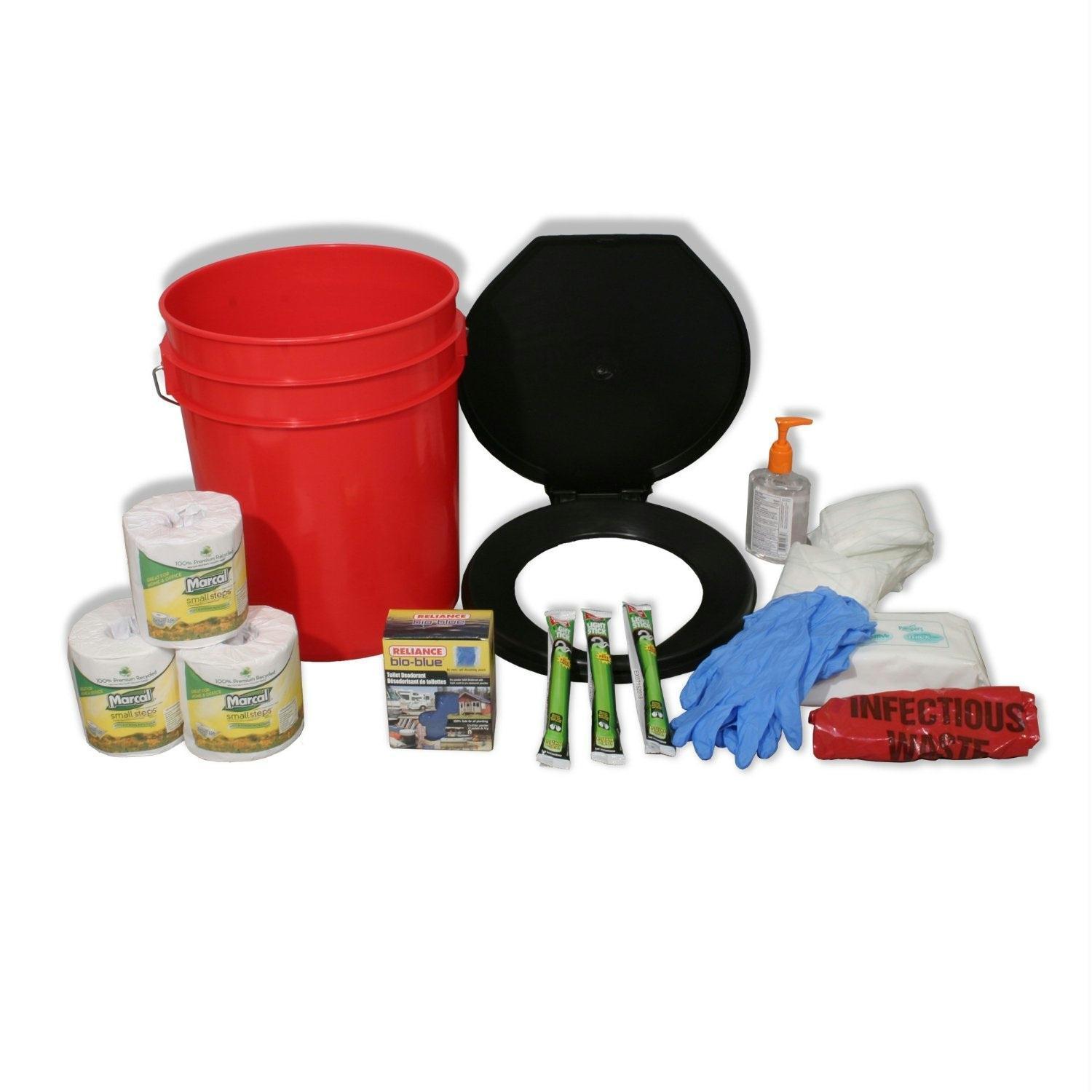 Ready America Lockdown Emergency Disaster Toilet Bucket Kit - 4-10 Persons