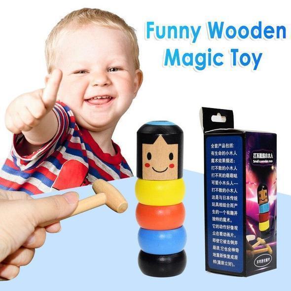 Little Wooden Man Who Can't Beat Interesting Magic Toy