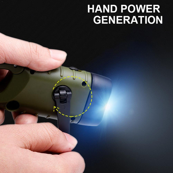Mini Emergency Hand Crank Dynamo Solar Flashlight