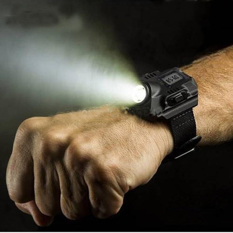 Rechargeable Tactical Survival Watch Flashlight CREE XPE R2 LED Flashlight