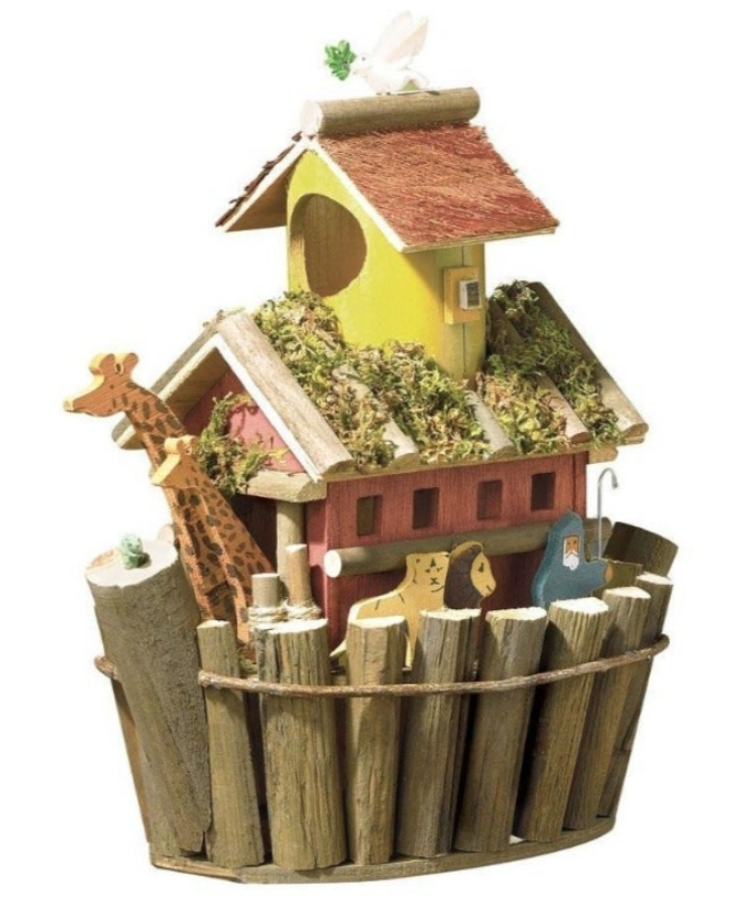 Noah's Ark Wooden Birdhouse For Finch, Sparrow, Wren, Bluebird, Martin Etc...