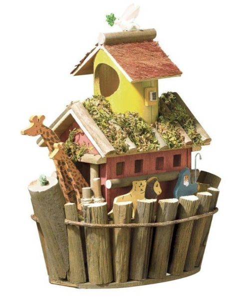 Noah's Ark Wooden Birdhouse For Finch, Sparrow, Wren, Bluebird, Martin Etc...