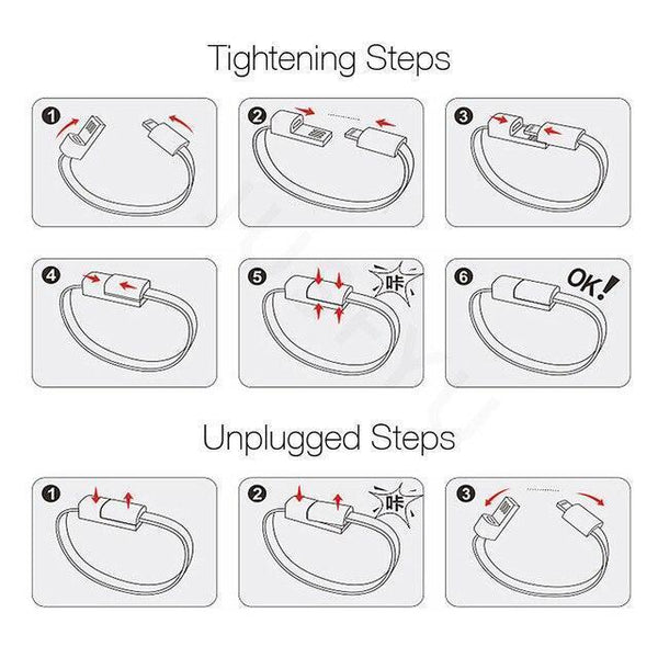 Outdoor Portable Leather Mini Micro USB Bracelet Charger