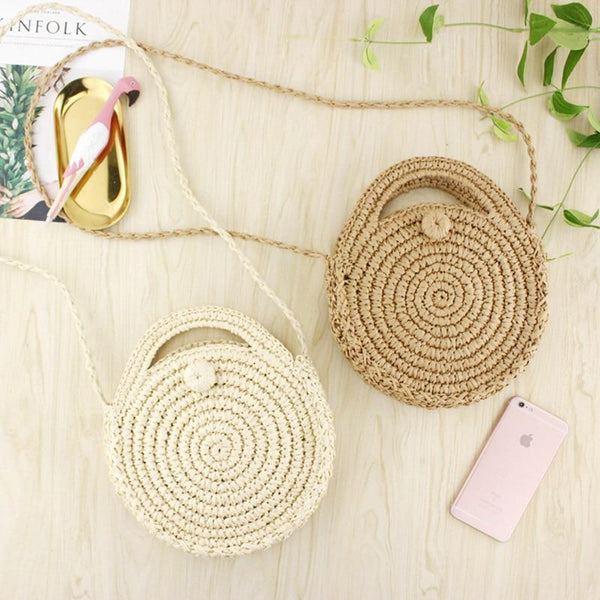 Handmade Round Rattan Woven Bag