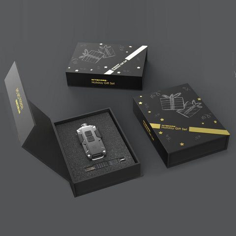 Gift Set TIP Metal Micro USB Rechargeable Key Button Light + Clip mini EDC small Flashlight