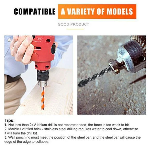 Multifunctional Drill Bits 5 Pc, Ceramic Glass