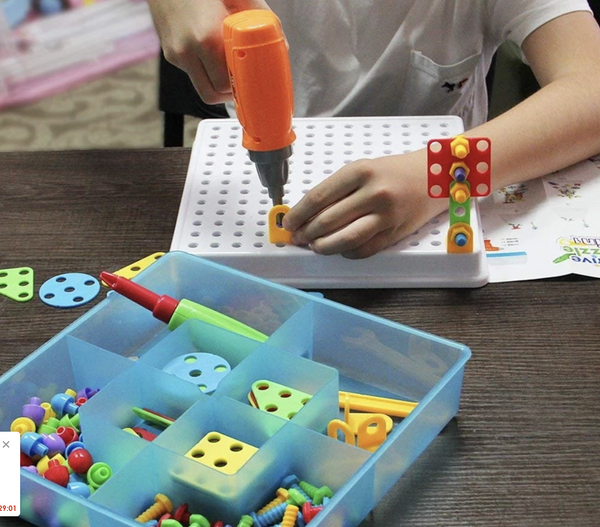 Children's Toy Electric Drill Screw Puzzle
