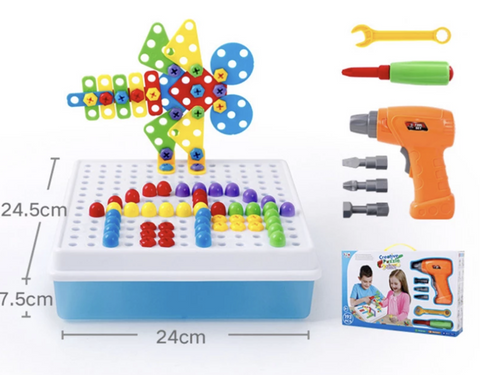 Children's Toy Electric Drill Screw Puzzle
