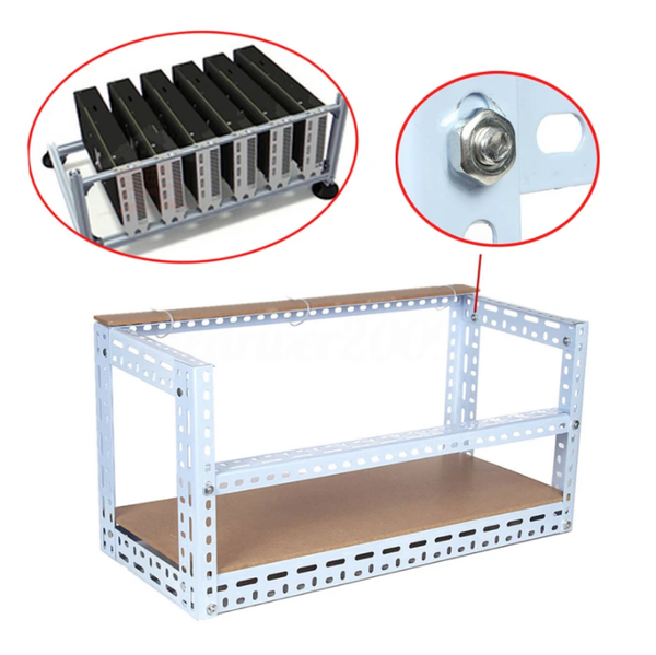 DIY Aluminum Frame Bitcoin Mining Rig Frame For 6 GPU Mining Crypto Mining Rig