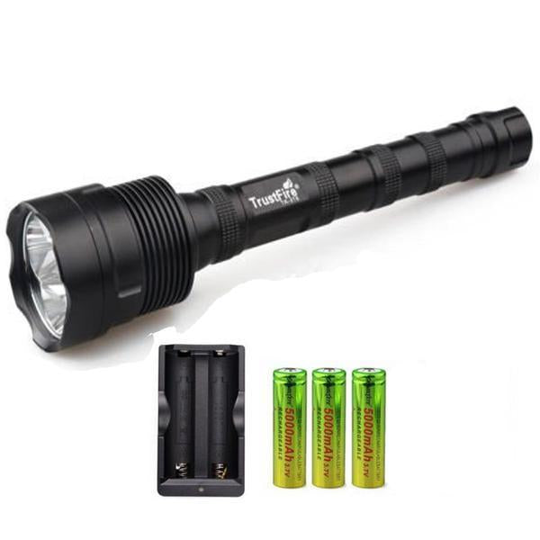 Super Bright Tactical CREE XML 12x T6 LED Flashlight + 3x 18650 Battery+ Charger