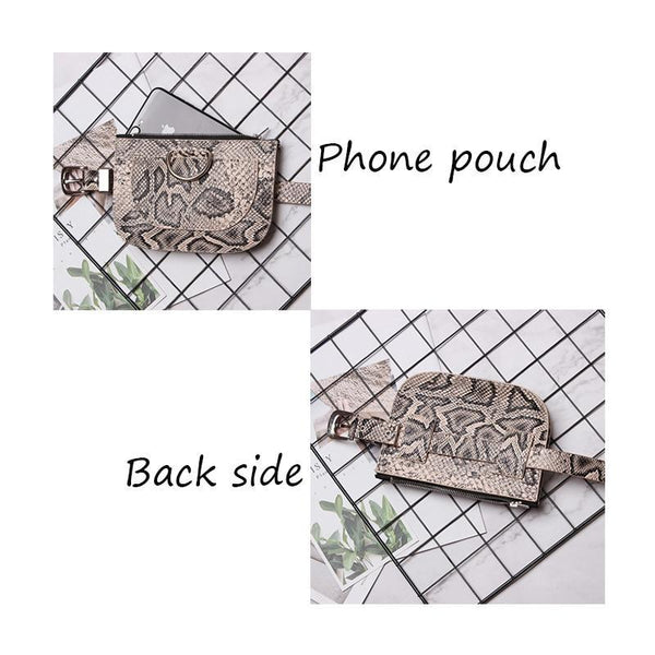 Serpentine Pu Leather Fanny Pack