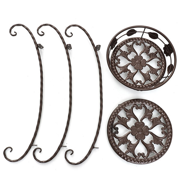 Garden Balcony Indoor Wrought Iron Flower Pot Stand Plants Shelf Rack Holder Shelves