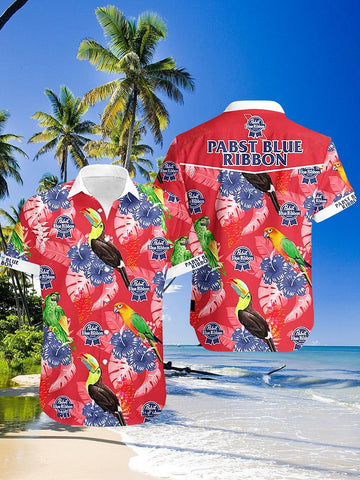 Men's Liquor PABST BLUE RIBBON Printed Shirt