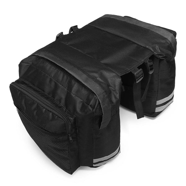 BIKIGHT 600D 20L Cycling Bike Luggage Bag Bicycle Rear Rack Seat Saddle Bag Cycling Pannier Waterproof - Black
