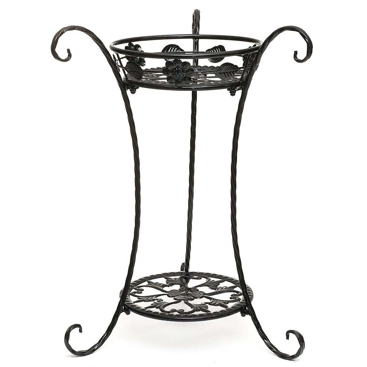 Garden Balcony Indoor Wrought Iron Flower Pot Stand Plants Shelf Rack Holder Shelves