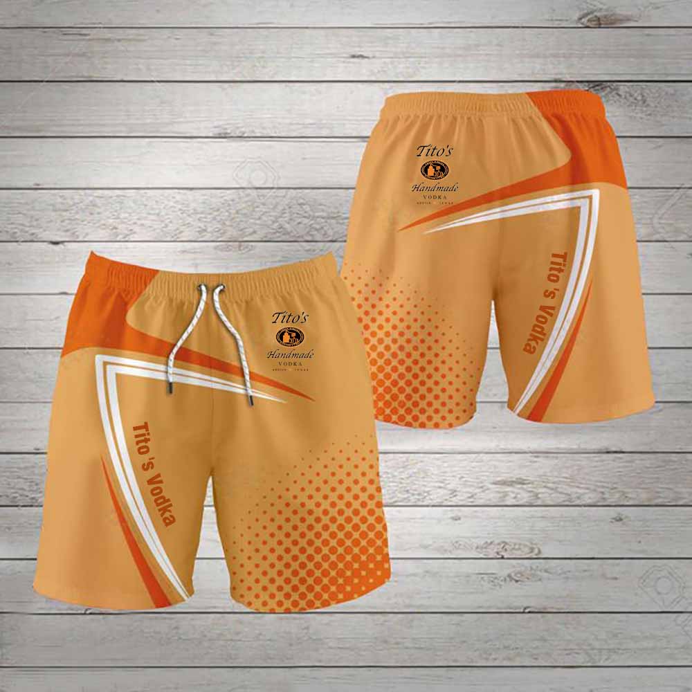 Men's Tito's AWARD WINNING DISTILLED 6 TIMES Handmade VODKA AUSTIN TEXAS Printed Casual Shorts