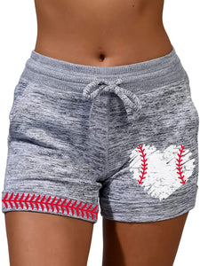 Women's Baseball Heart Casual Shorts