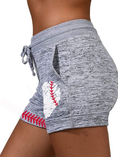 Women's Baseball Heart Casual Shorts