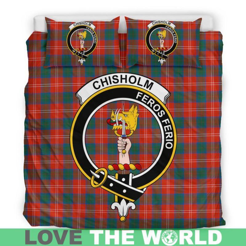 Chisholm Ancient Clan Badge Tartan Bedding Set K5