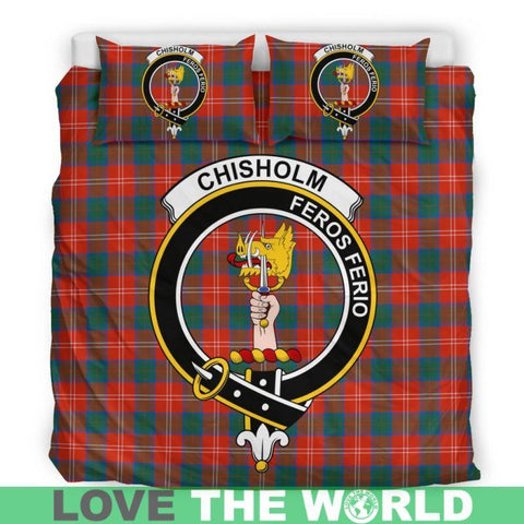 Chisholm Ancient Clan Badge Tartan Bedding Set K5