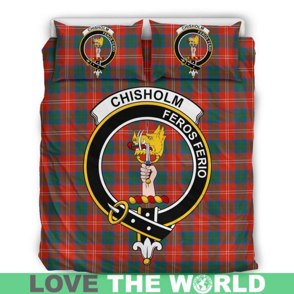 Chisholm Ancient Clan Badge Tartan Bedding Set K5
