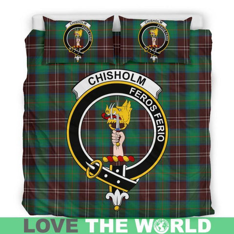 Chisholm Hunting Ancient Clan Badge Tartan Bedding Set K5