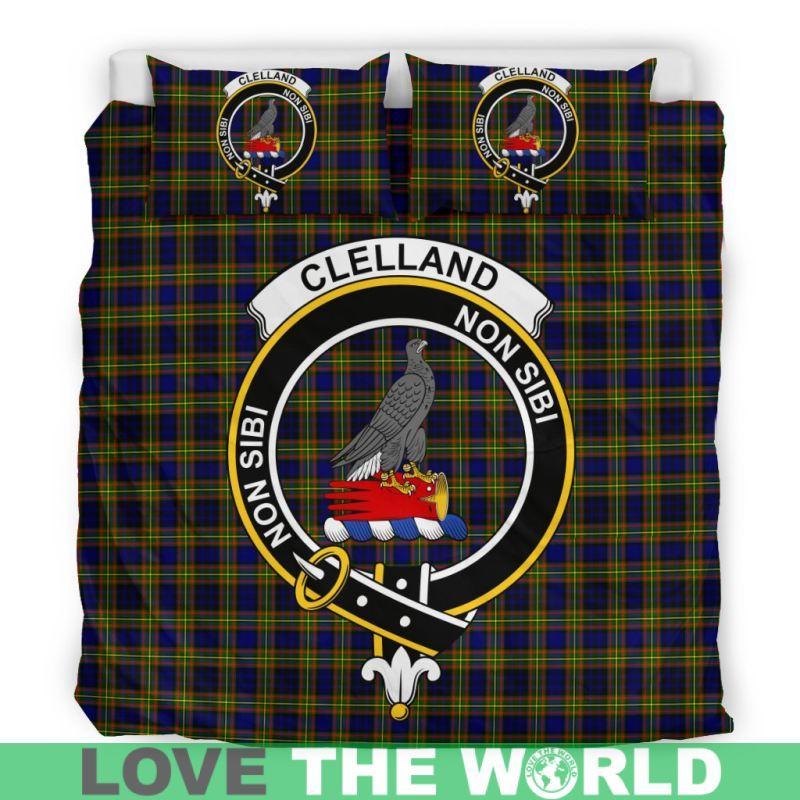 Clelland Modern Clan Badge Tartan Bedding Set K5