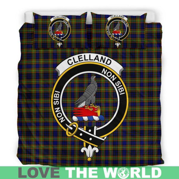 Clelland Modern Clan Badge Tartan Bedding Set K5