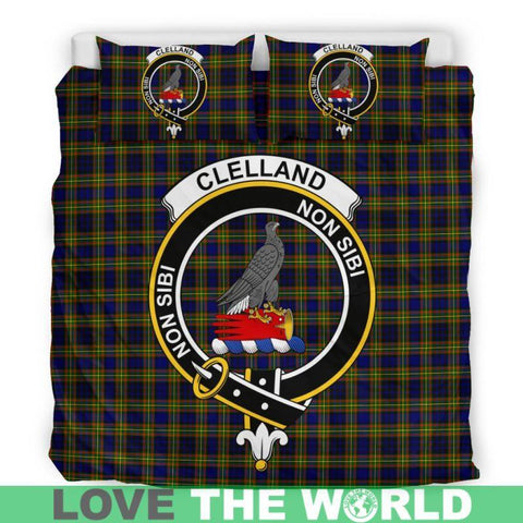 Clelland Modern Clan Badge Tartan Bedding Set K5