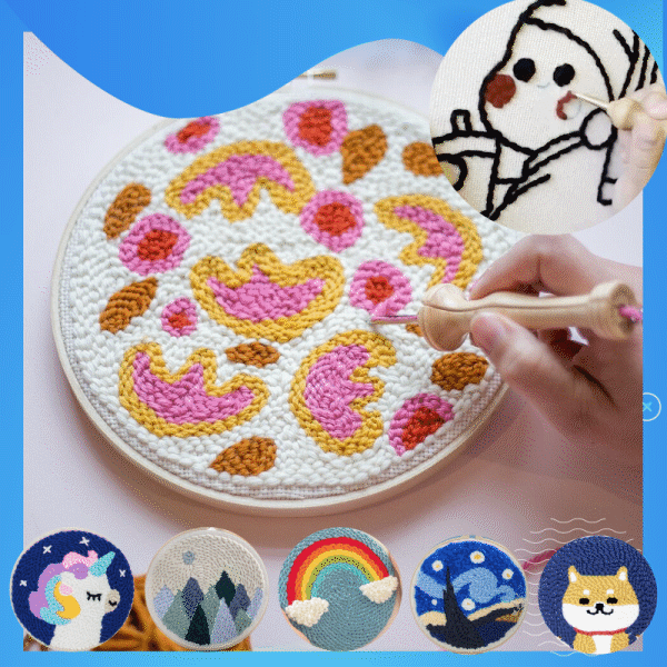 DIY PUNCH NEEDLE EMBROIDERY KIT