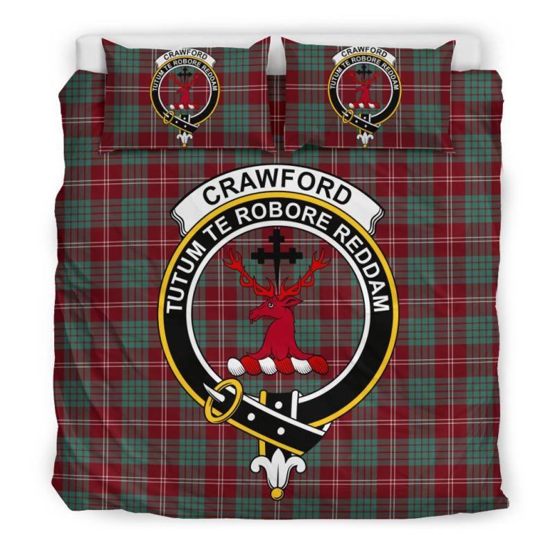 Crawford Modern Clan Badge Tartan Bedding Set K5
