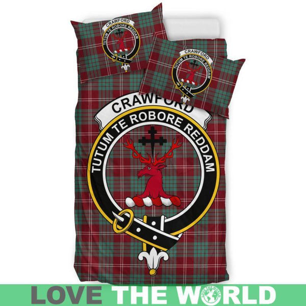 Crawford Modern Clan Badge Tartan Bedding Set K5