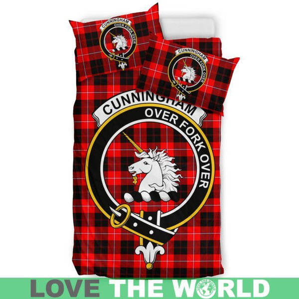 Cunningham Modern Clan Badge Tartan Bedding Set K5