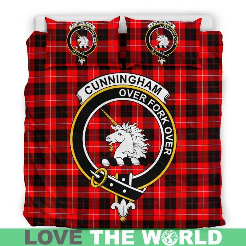 Cunningham Modern Clan Badge Tartan Bedding Set K5