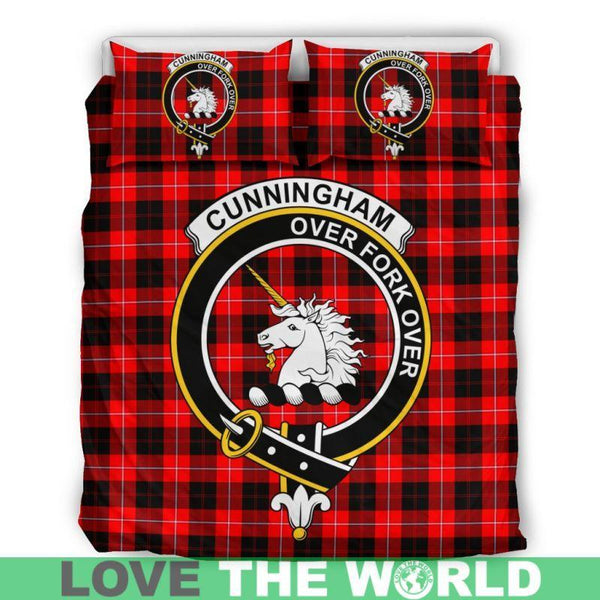 Cunningham Modern Clan Badge Tartan Bedding Set K5