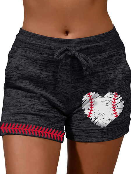 Women's Baseball Heart Casual Shorts