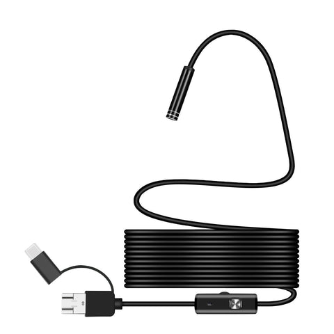 Bakeey™ 3 in 1 7mm 6 Led Type C Micro USB Endoscope Inspection Camera Soft Cable for Android PC MAC