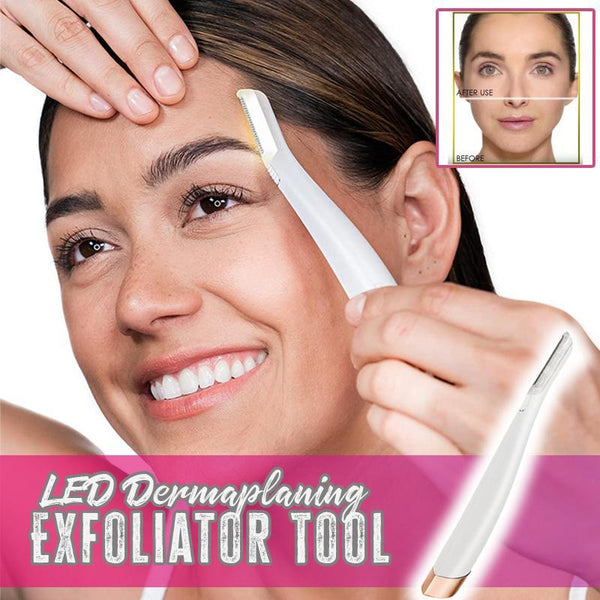 LED DERMAPLANING FACE EXFOLIATOR TOOL