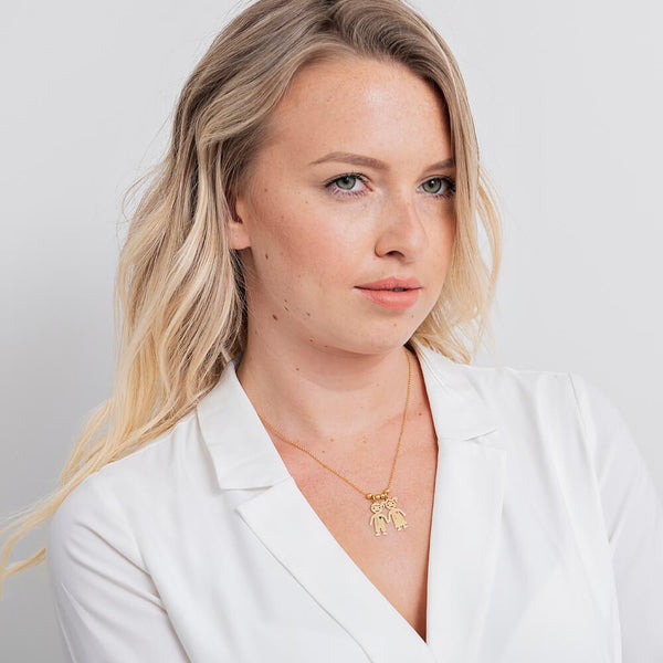 Necklace with Engraved Children Charms