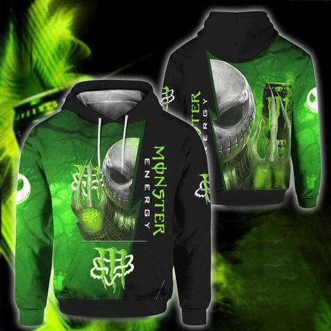 Men's Monster Energy Skull Printed Hoodie